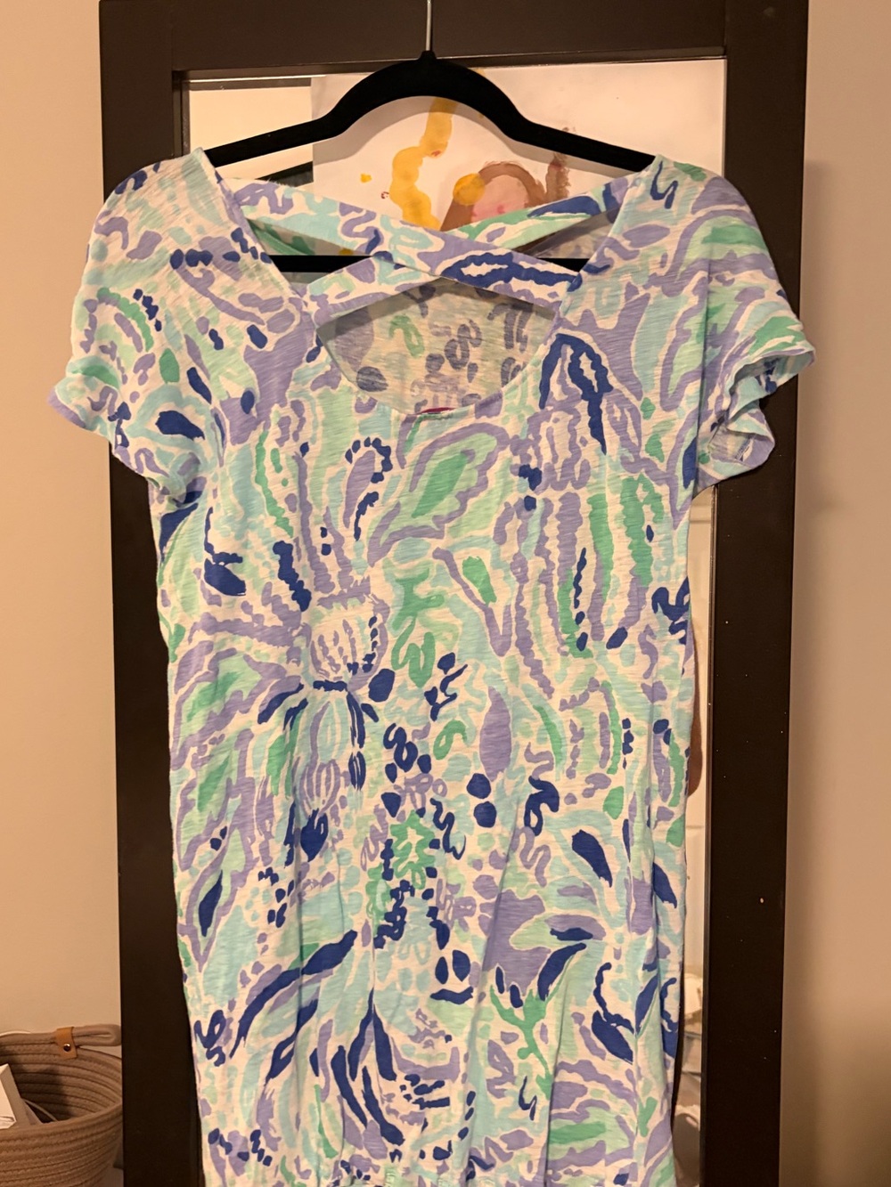 Lily Pulitzer Women’s Short Sleeve Cross-Back Printed Knit Top - Blue/Green